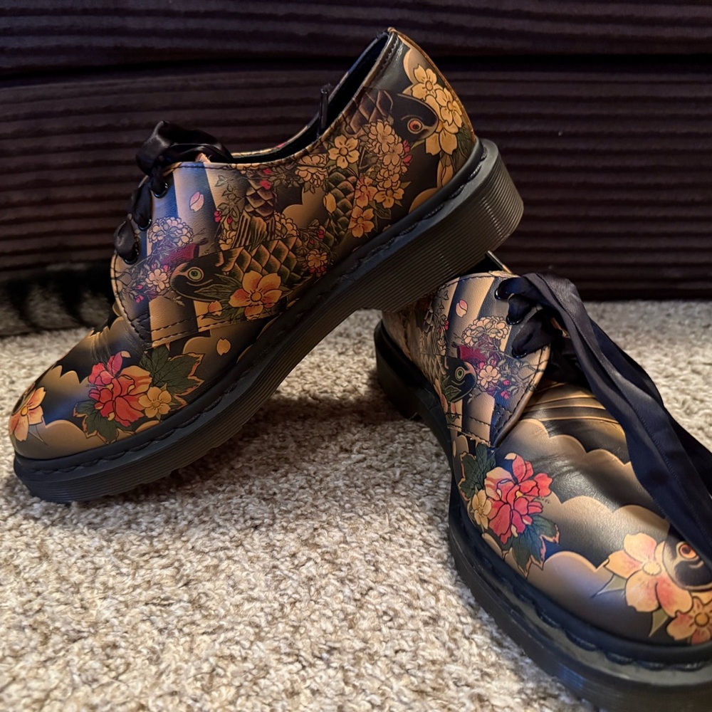 Dr. Martens X Evisu Wagara Tattoo Sleeve Koi Fish Oxfords Shoes Unisex